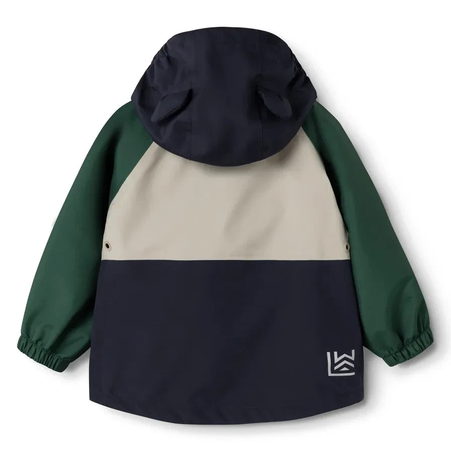 Liewood - Conjunto de lluvia Manu Colorblock fabricado con fibras recicladas | Verde oscuro