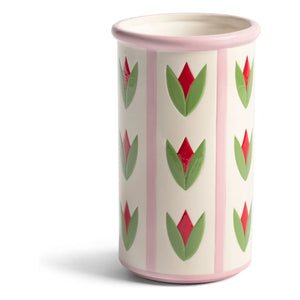 &Klevering - Florero de cerámica de tulipanes | Rosa