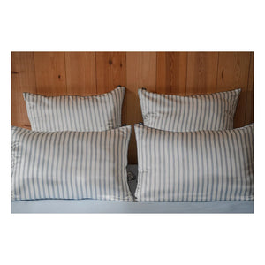Emily's Pillow - Mürekkep balığı desenli, ince çizgili, saf ipek yastık kılıfı | Mavi
