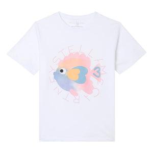 Stella McCartney Kids - Camiseta de pescado de algodón orgánico | Blanco
