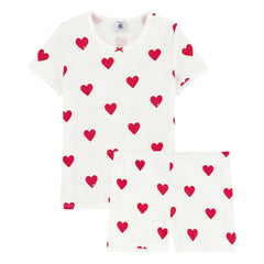 Petit Bateau - Pijama de algodón orgánico de largo medio | Blanco