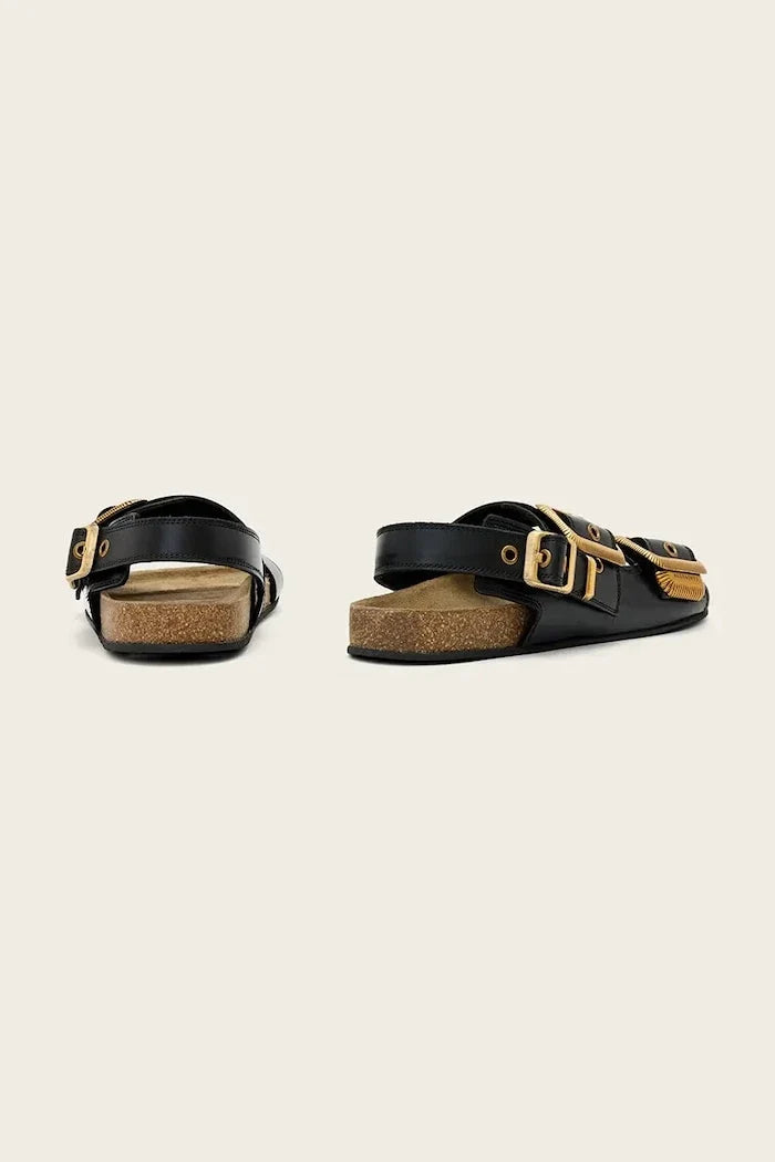 AllSaints Staffa Sandalia plana de cuero para mujer