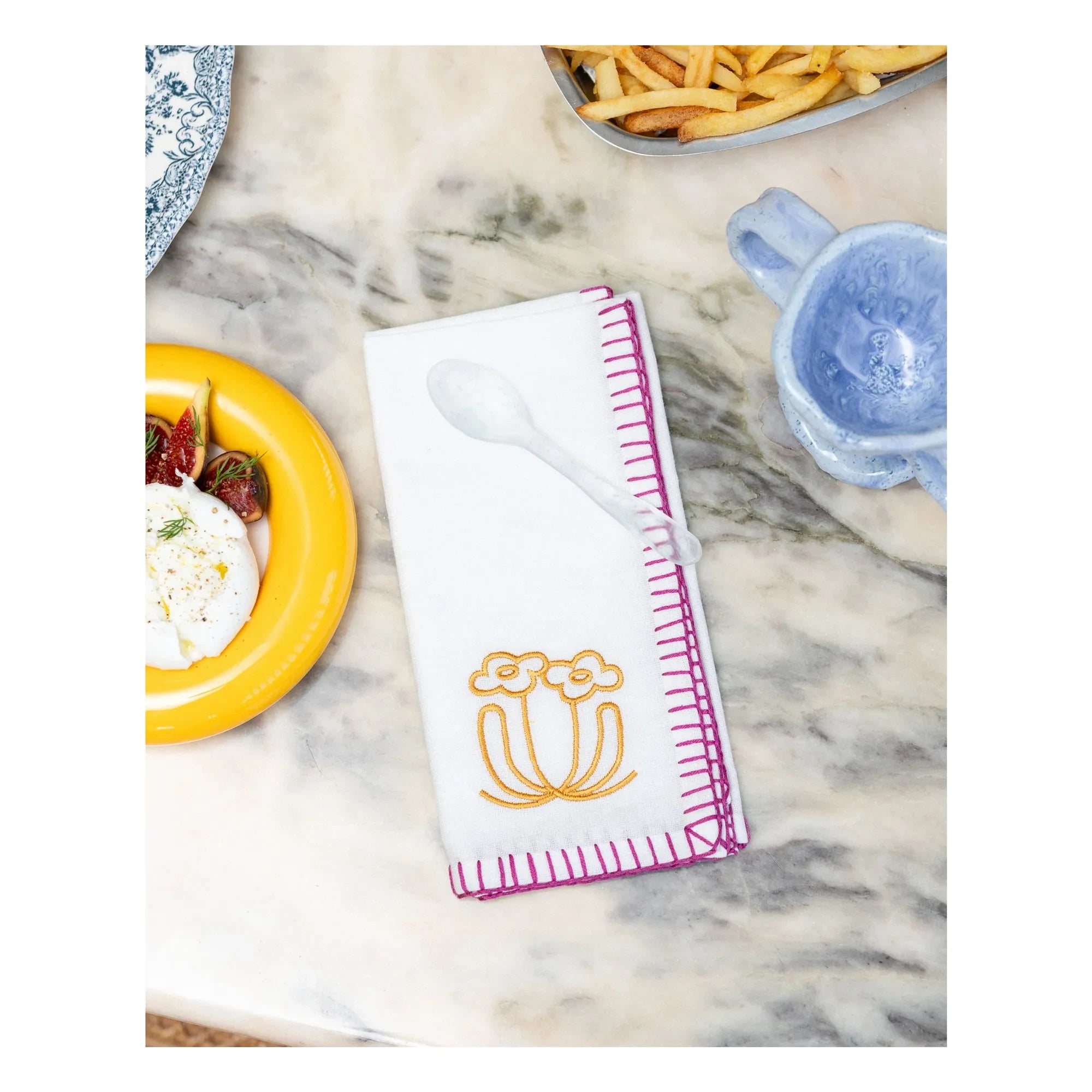 Gelatina de tarta - Servilletas bordadas - Juego de 4