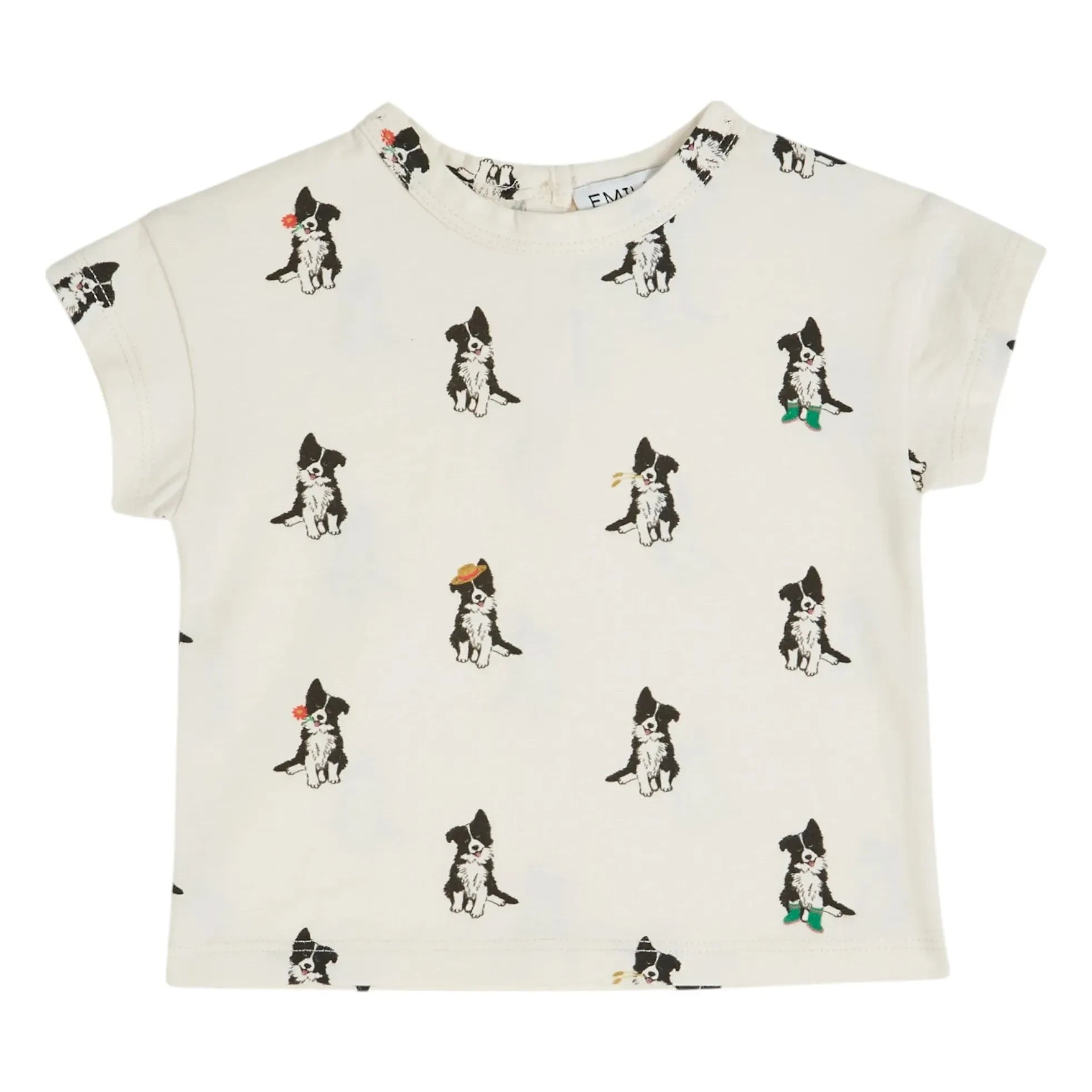 Emile et Ida - Camiseta Border Collie de algodón orgánico | Crema