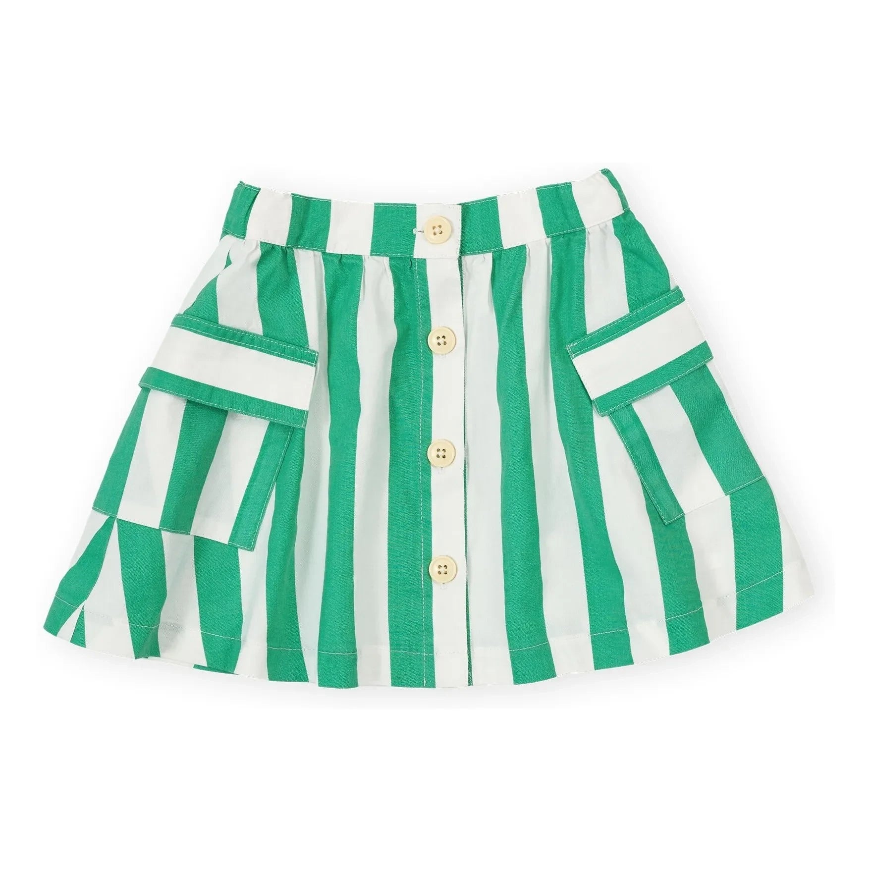 Goldie + Ace - Falda de rayas con bolsillos | Verde