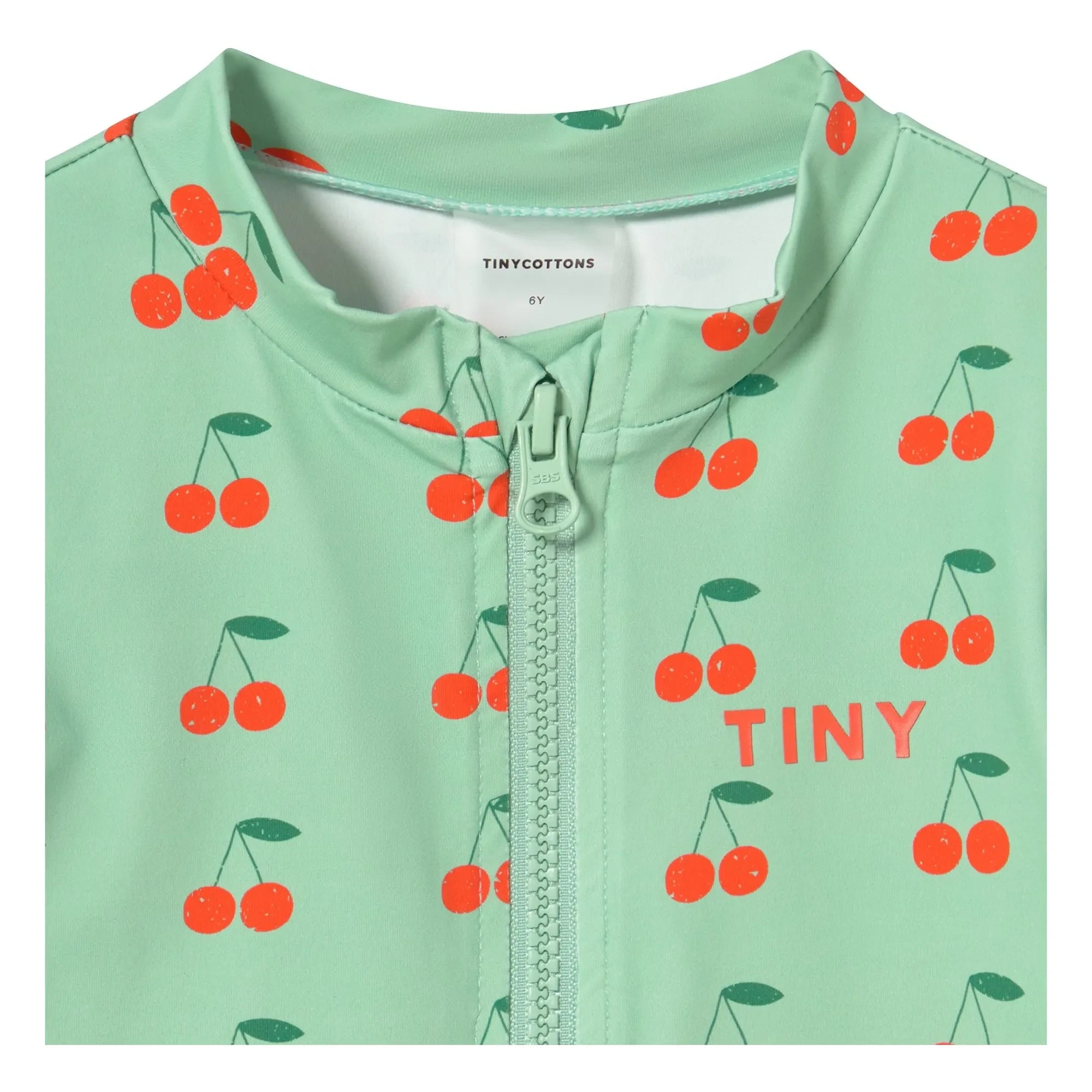 Tinycottons - Camiseta de baño con protección UV de cerezas | agua verde
