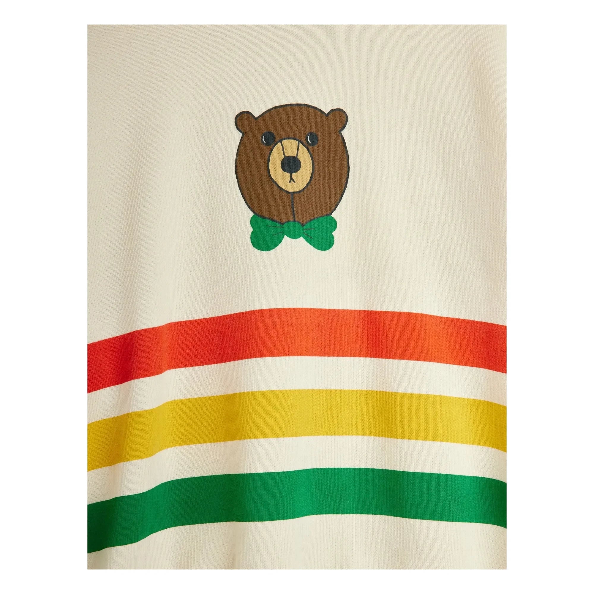 Mini Rodini - Sudadera Oso Rayas Algodón Orgánico | Crudo