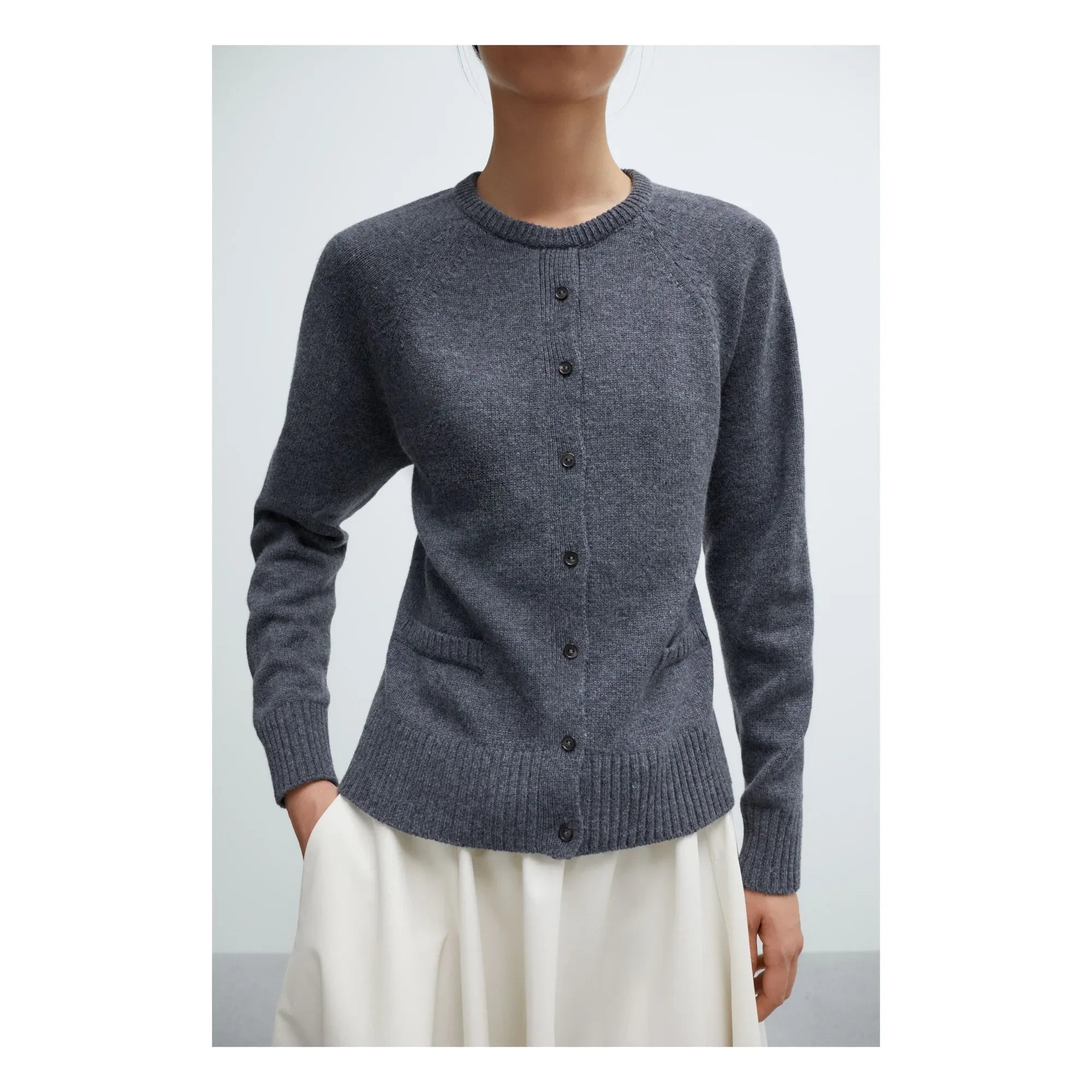 Cordera - Suéter halter de lana merino gris