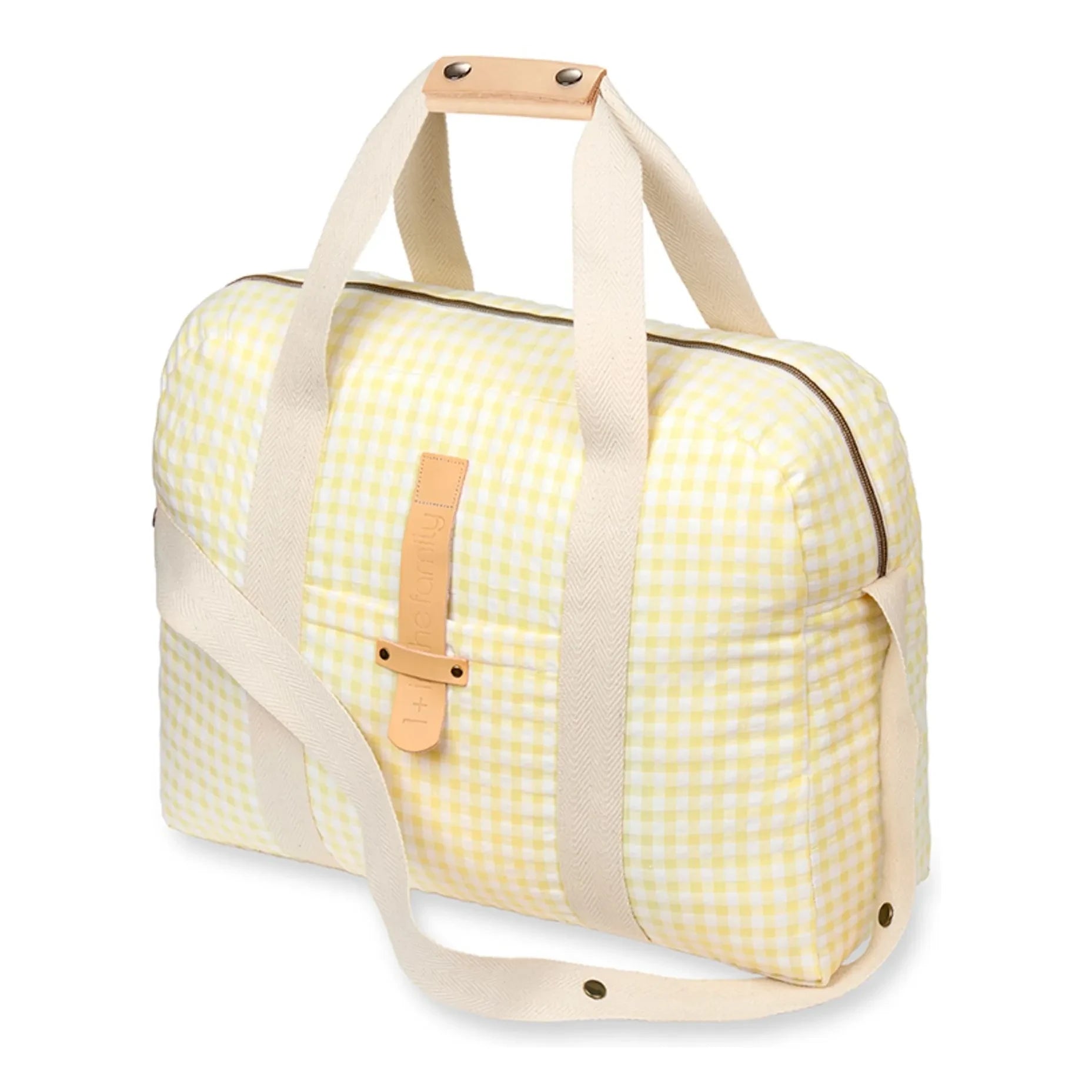 1+ en la familia - Bolsa de maternidad Vichy | Amarillo pálido