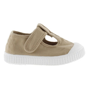 Victoria - Zapatillas Sandalias con Tira de Lona Rayada | Camel