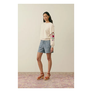 Louise Misha - Sudadera de algodón orgánico Judith - Colección de mujer | Crema
