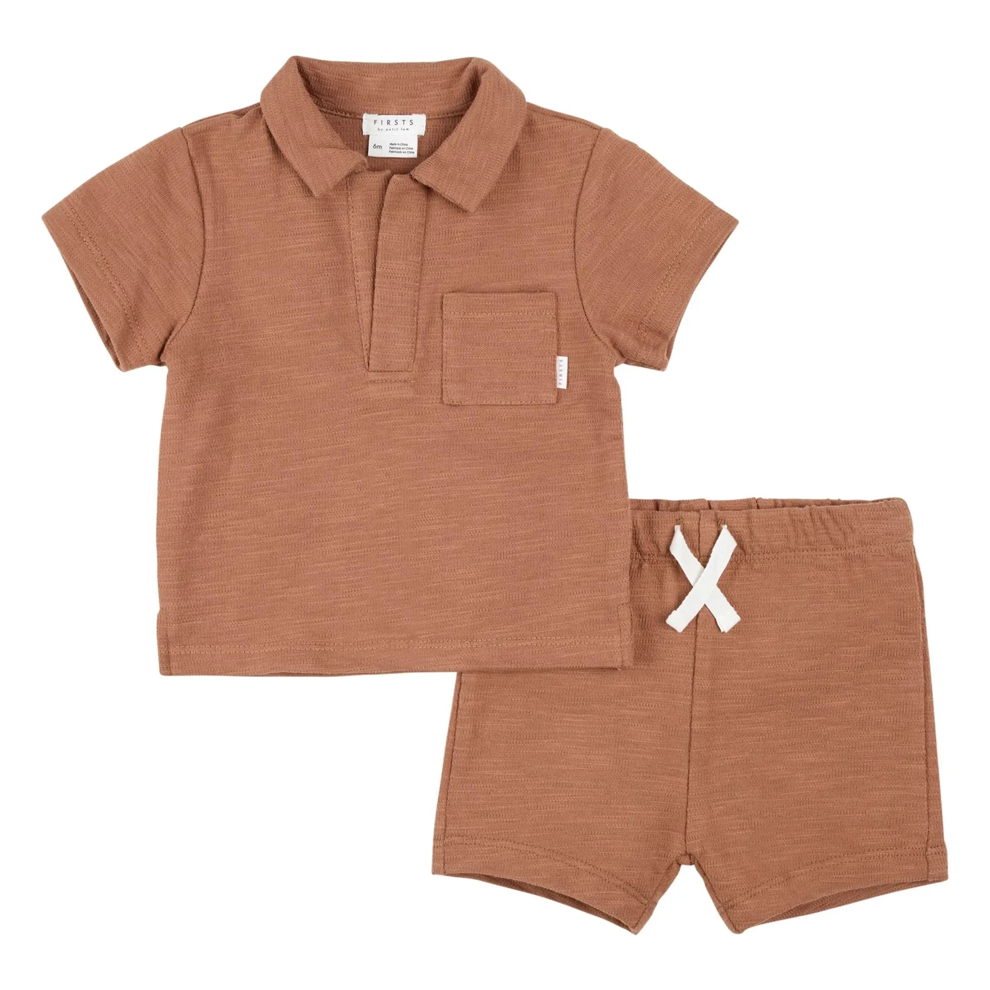 Petit Lem - Conjunto de camiseta y pantalón corto de rizo de algodón orgánico | Kilogramo