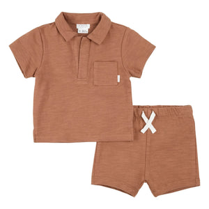 Petit Lem - Conjunto de camiseta y pantalón corto de rizo de algodón orgánico | Kilogramo