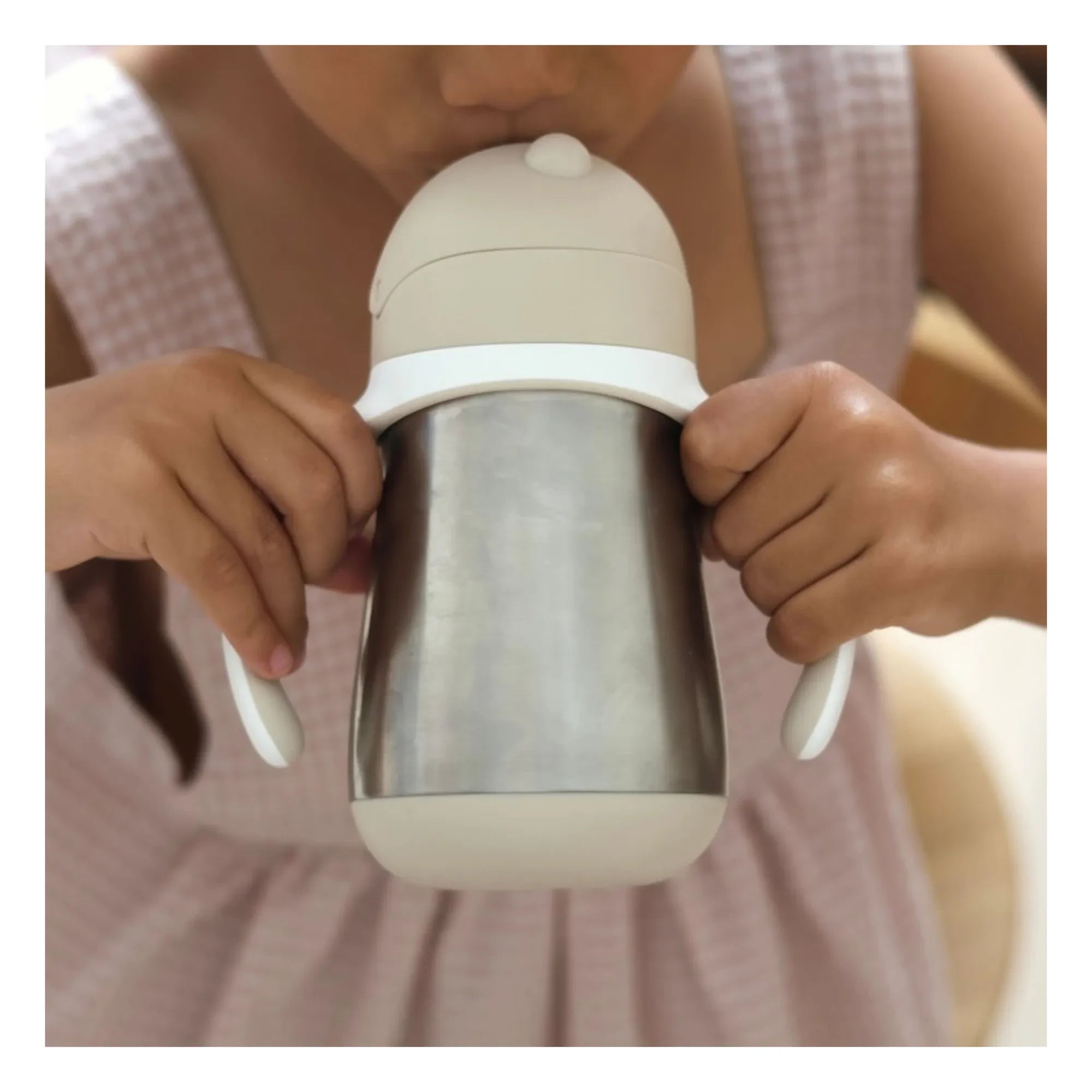 Béaba - Taza con pajita de acero inoxidable | Arcilla