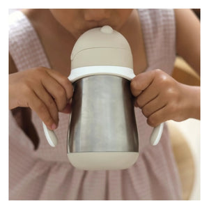 Béaba - Taza con pajita de acero inoxidable | Arcilla