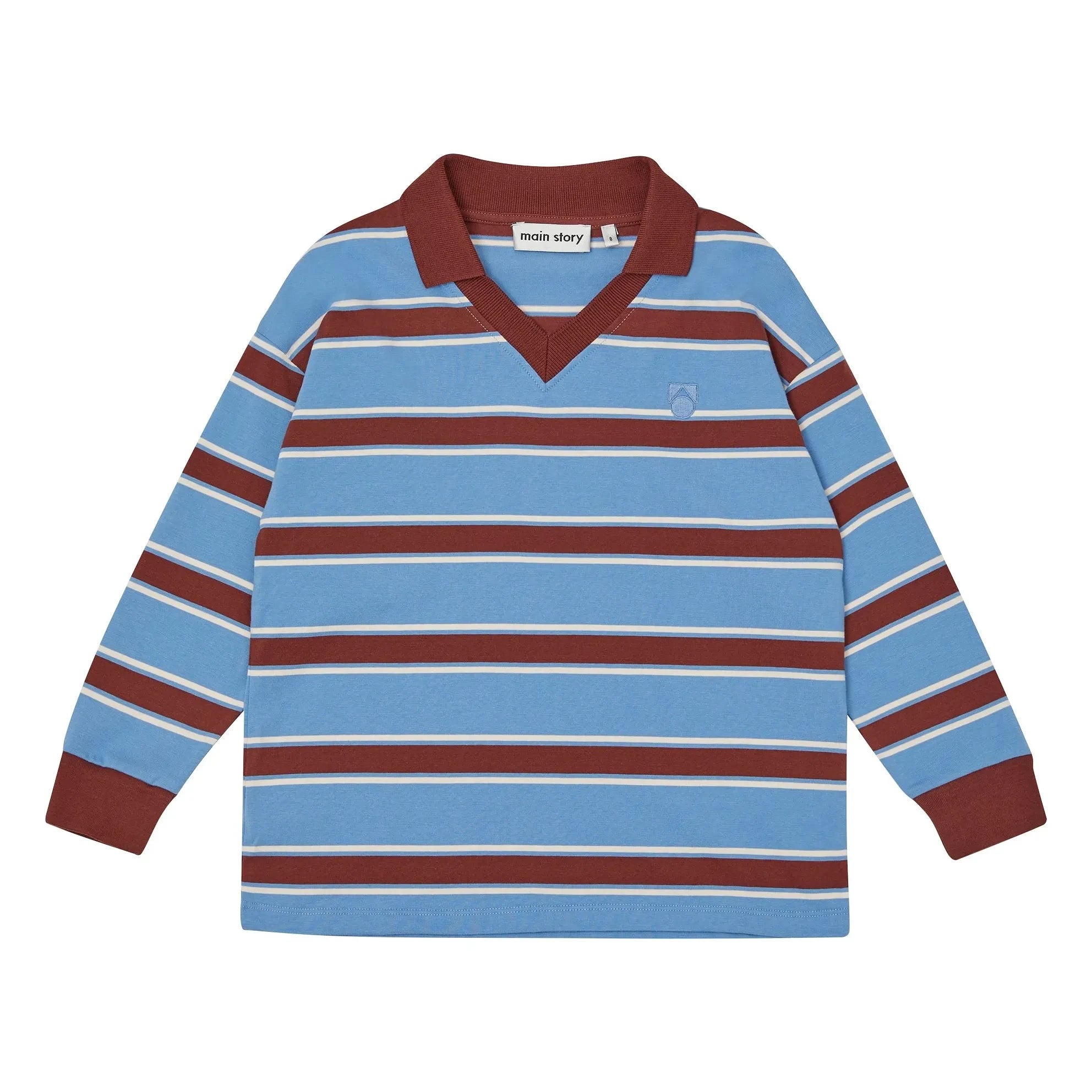 Historia principal - Camiseta sin mangas de algodón orgánico a rayas | Azul