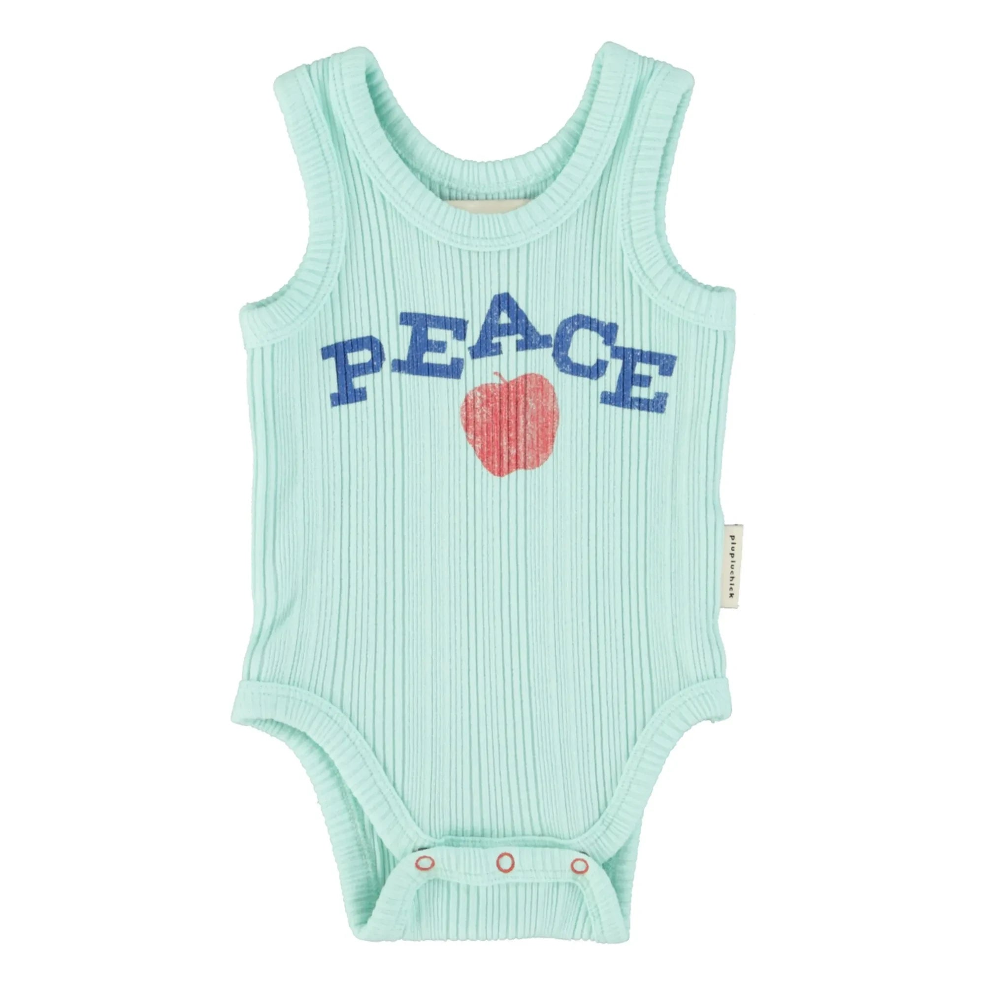 Piupiuchick - Body de canalé de algodón orgánico con cuello en forma de barco | Turquesa