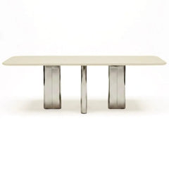 Mesa de comedor Gabrielle Paris - Chrysoline de madera pulida | Crema