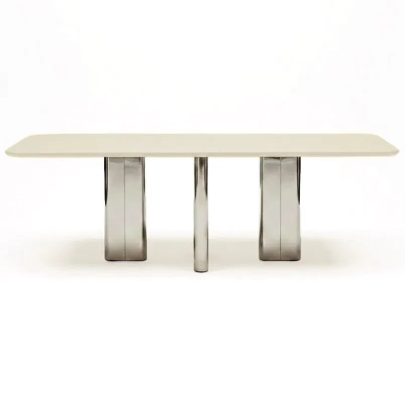 Mesa de comedor Gabrielle Paris - Chrysoline de madera pulida | Crema