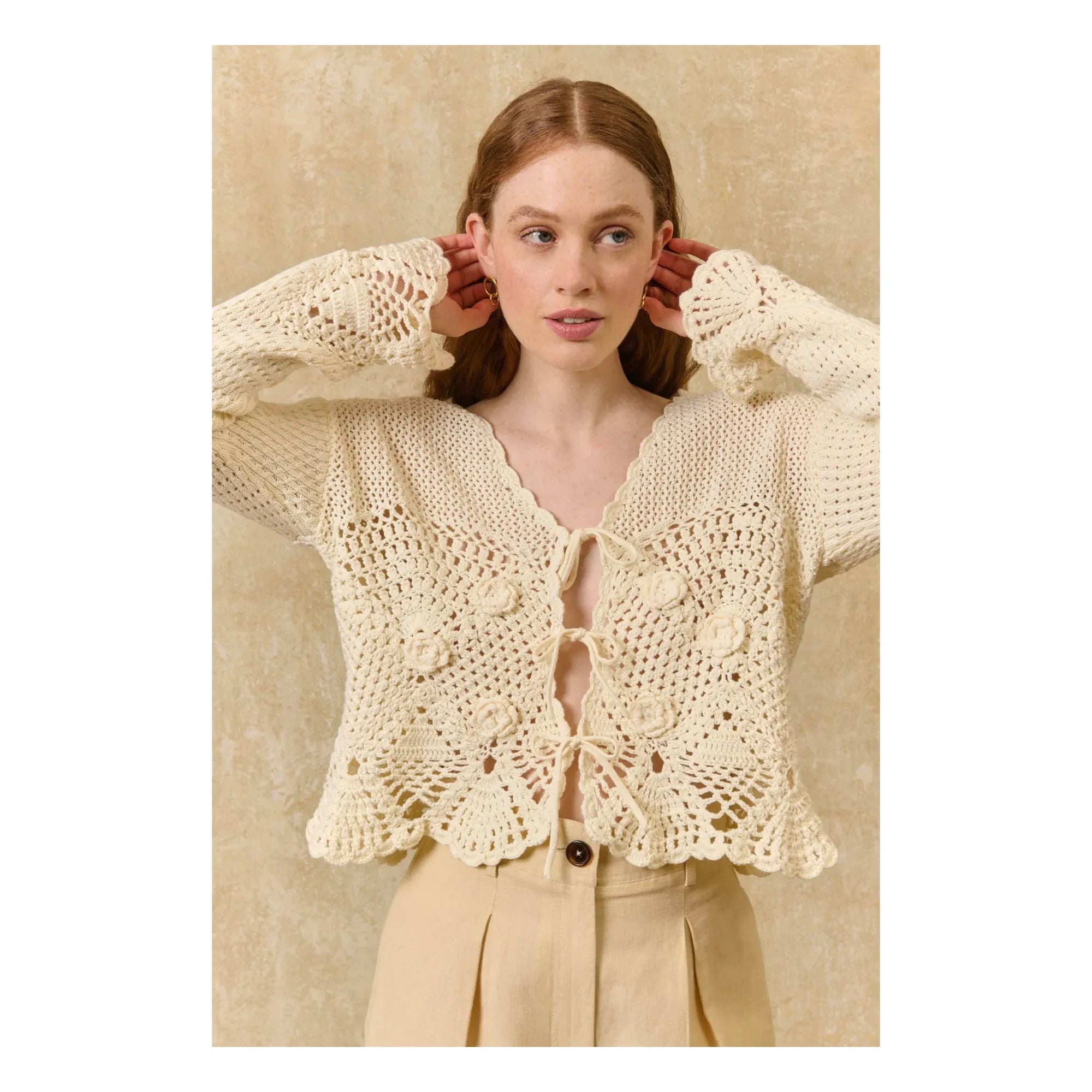 Louise Misha - Cárdigan de algodón Molya | Crema