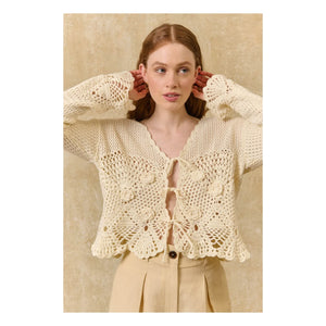 Louise Misha - Cárdigan de algodón Molya | Crema