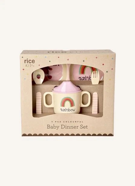 Rice - Set de Caja de Almuerzo Melamina ABC | Rosa Claro