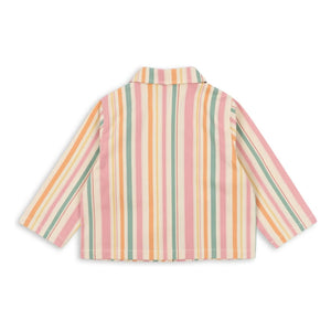 Konges Sløjd - Chaqueta de algodón orgánico a rayas Frankie | Rosa