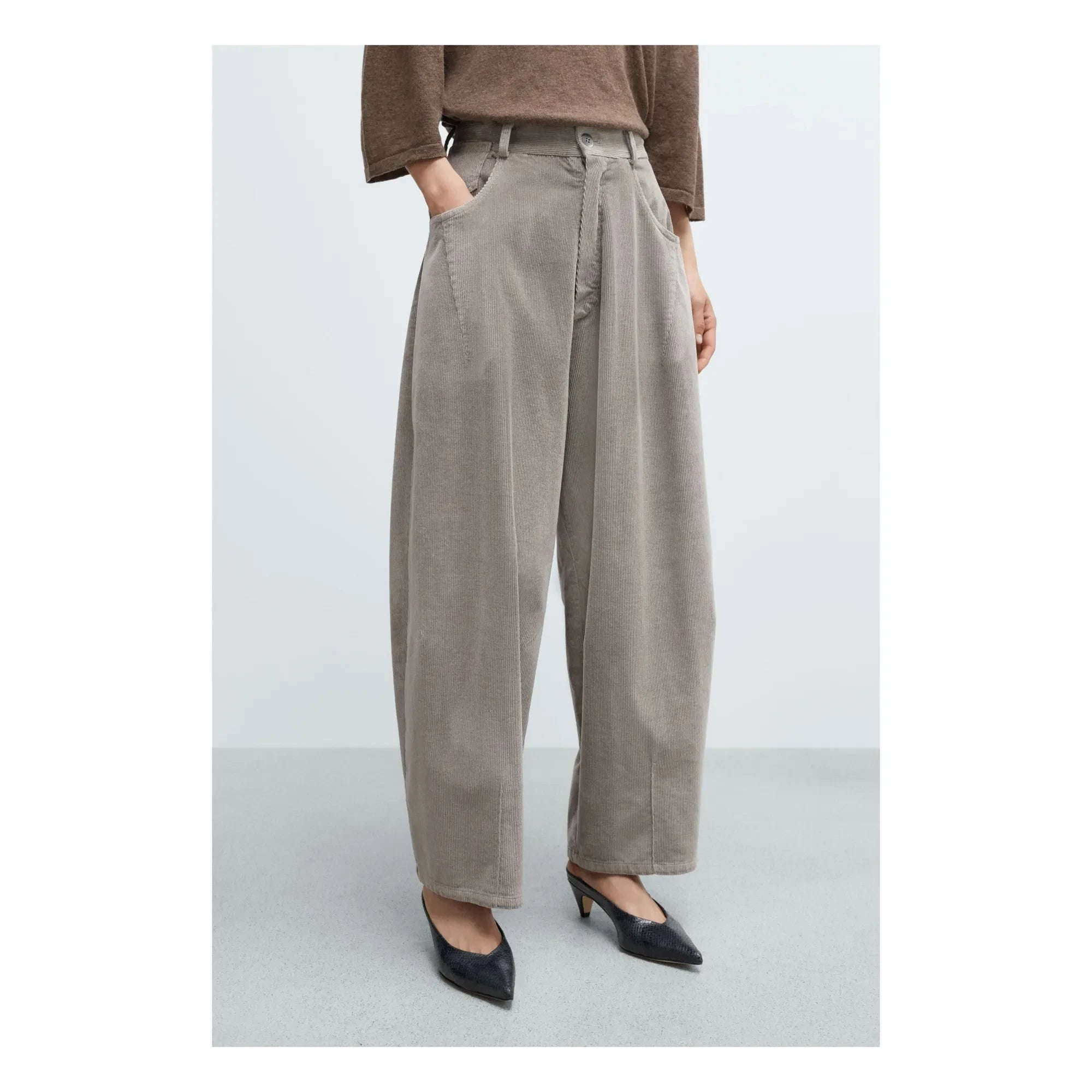 Cordera - Pantalón ancho de terciopelo | Gris
