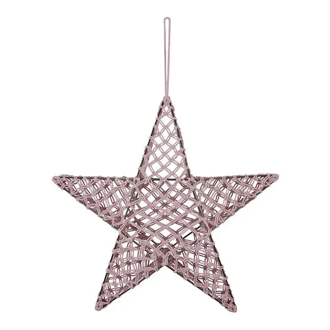 Numero 74 - Lámpara de estrella de macramé | Rosa empolvado S007