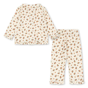 Konges Sløjd - Pio Çiçek Desenli Organik Pamuk Pijama | Ekru