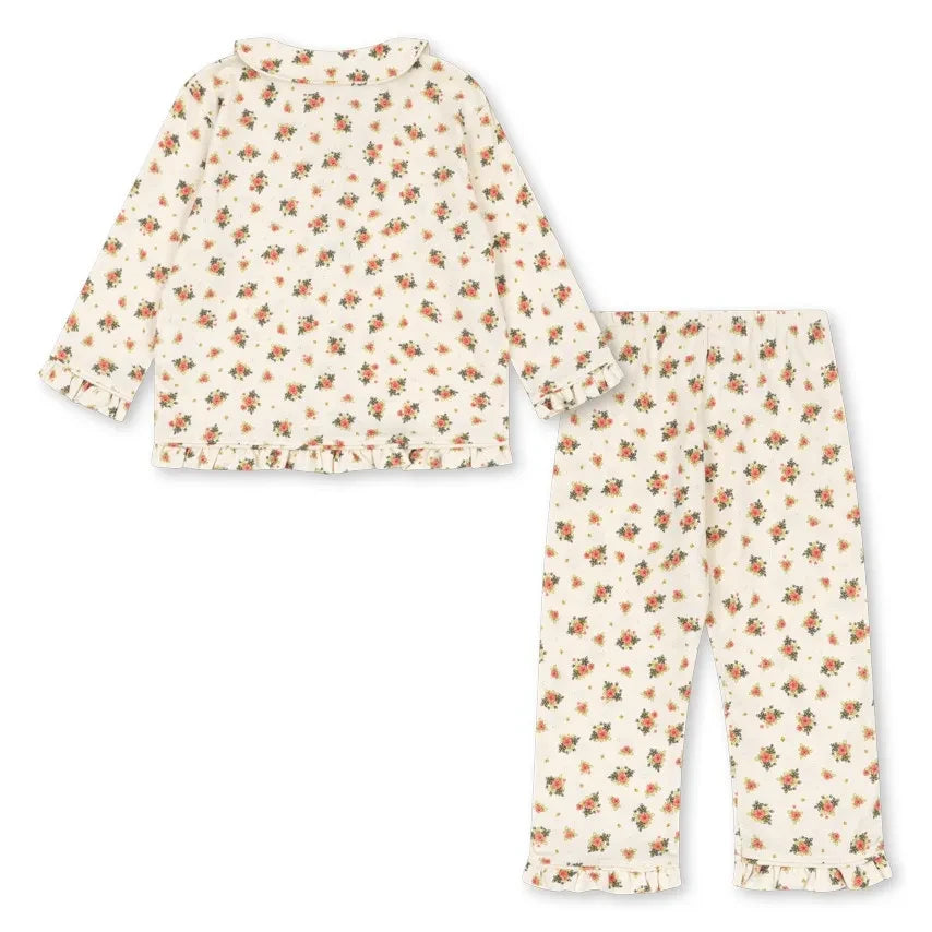 Konges Sløjd - Pio Çiçek Desenli Organik Pamuk Pijama | Ekru