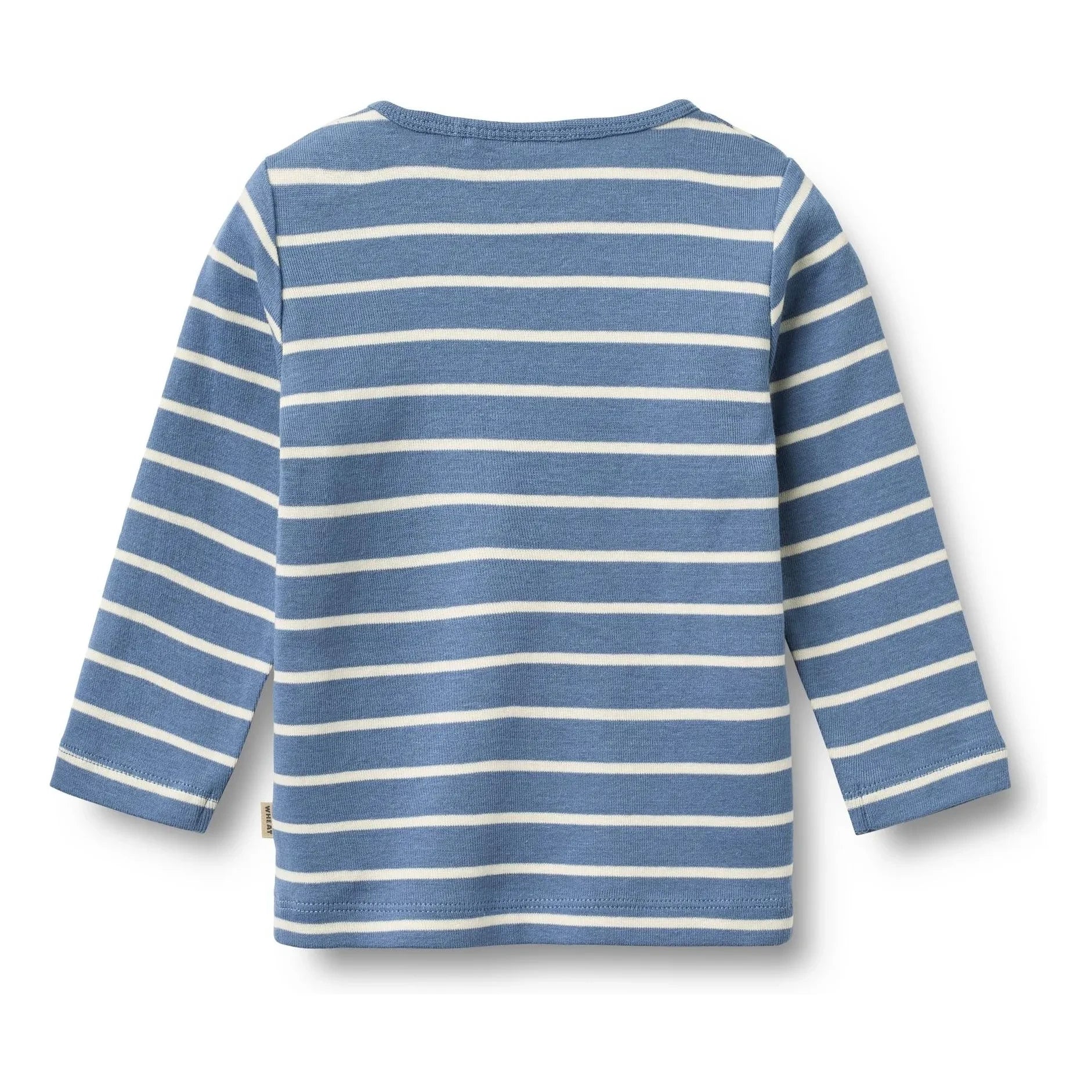 Trigo - Camiseta de algodón orgánico a rayas Stig para bebé | Azul