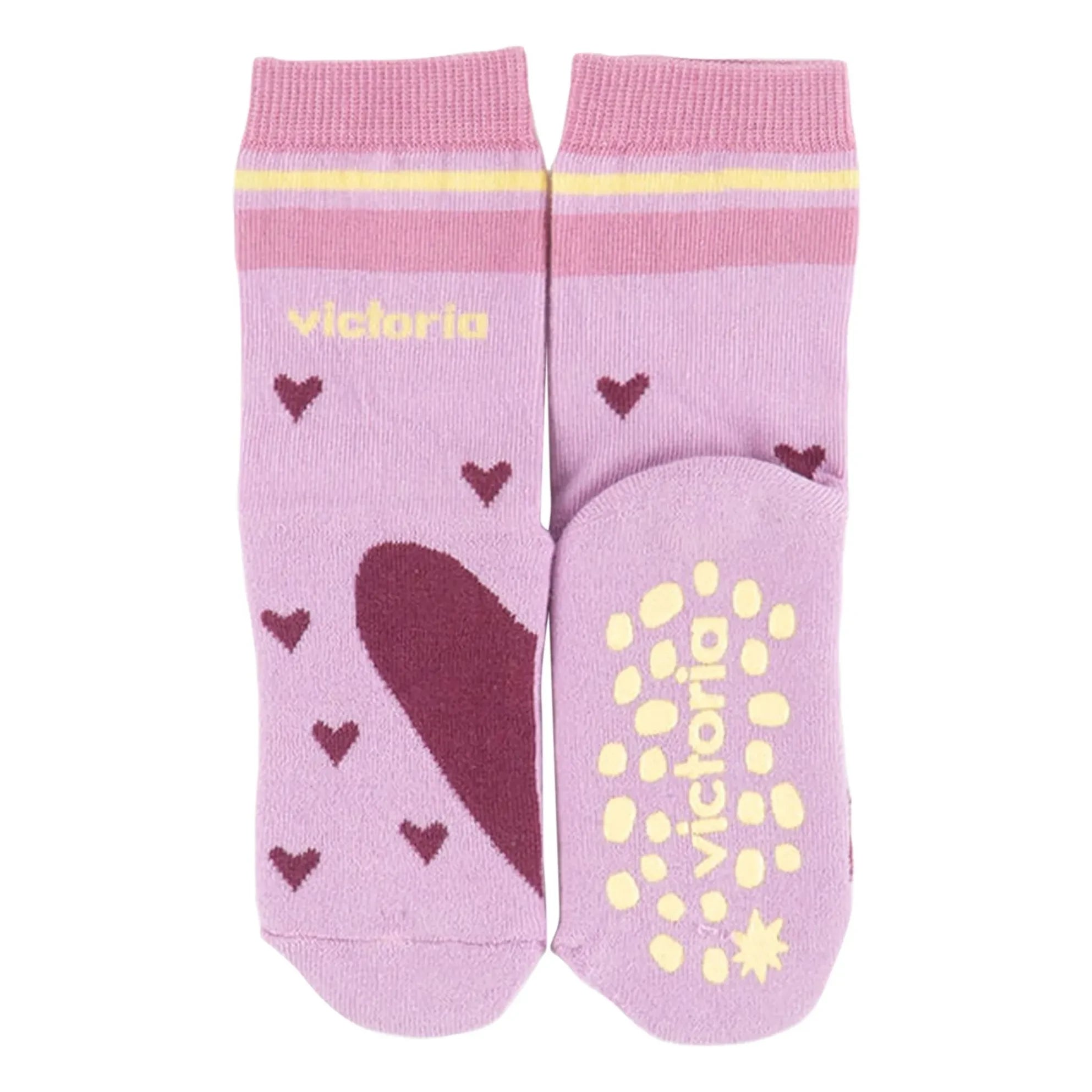 Victoria - Calcetines rosas con corazones