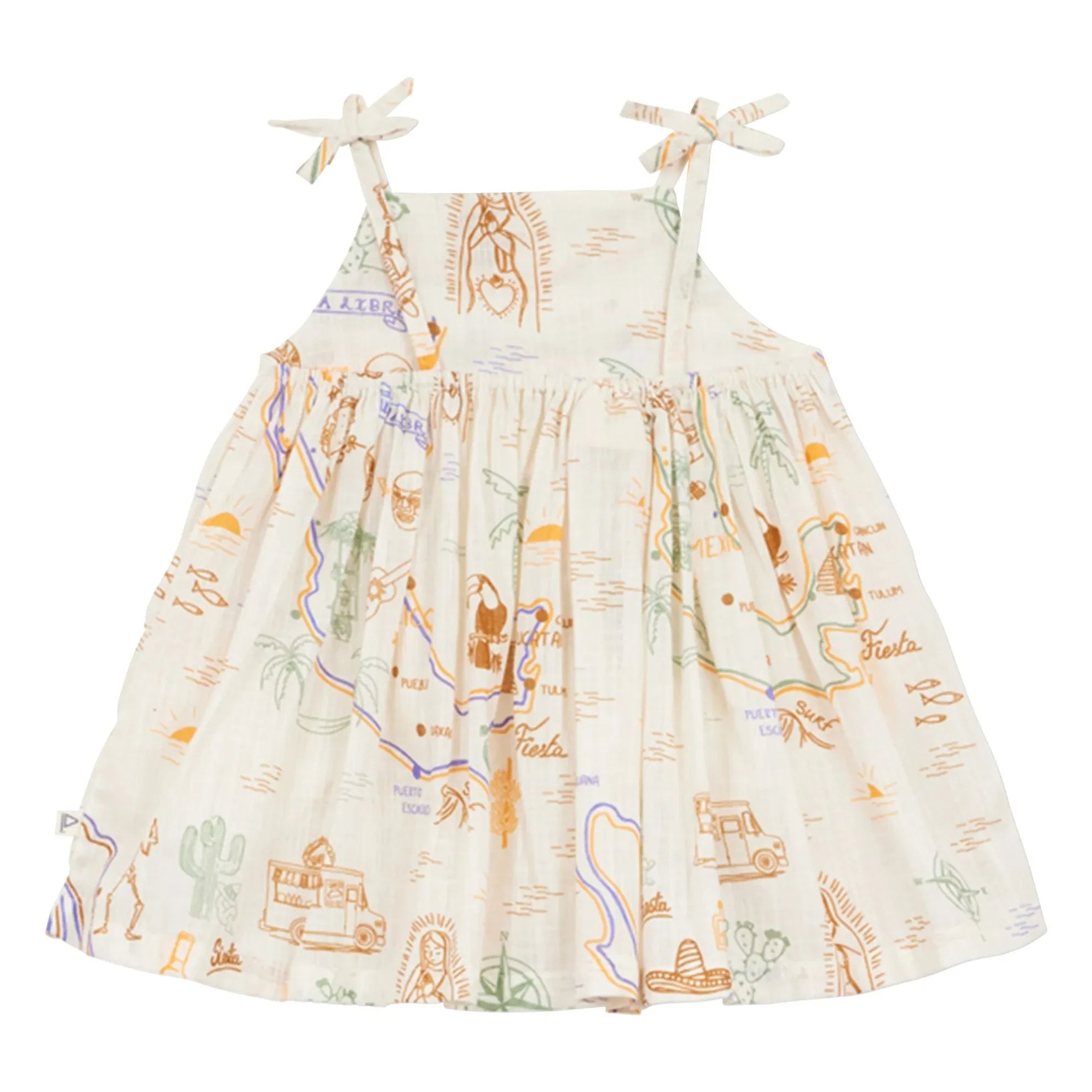 Arsène et Les Pipelettes - Vestido con tirantes Palm Algodón orgánico | Beige