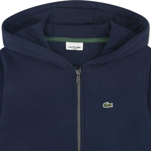 Lacoste - Logolu Fermuarlı Kapüşonlu Sweatshirt | Lacivert