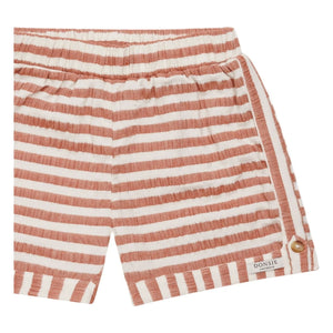 Donsje - Pantalones Cortos de Algodón Orgánico a Rayas Kaatio | Camel