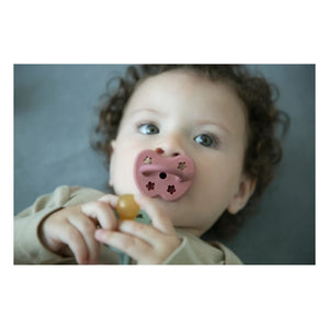 Hevea - Chupetes fisiológicos de caucho natural - Set de 2 | Rosa empolvado