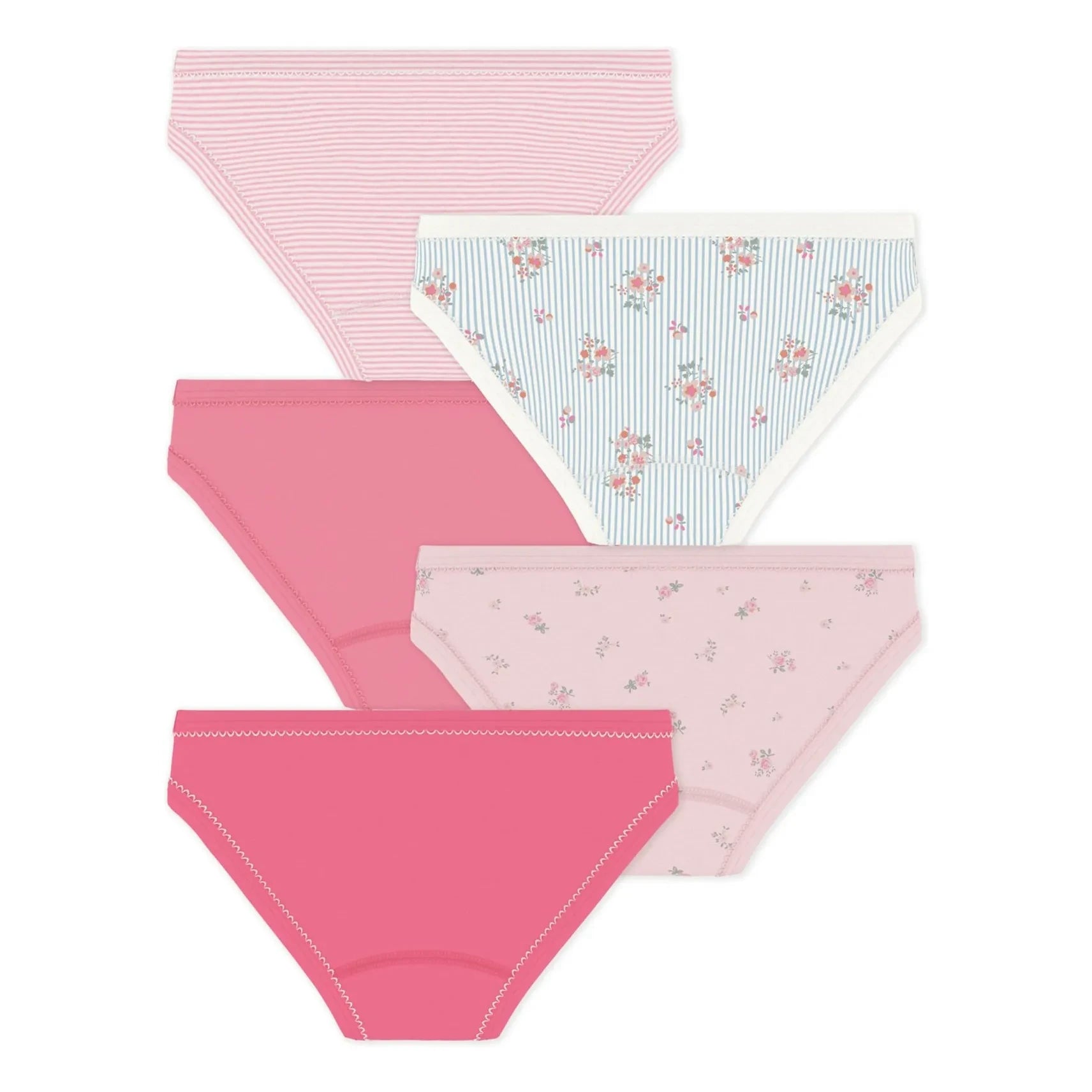 Petit Bateau - Braguitas florales lote 5 | Rosa