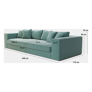 Edición Panac - Sofá ligero de 3 plazas Bellechasse, algodón y lino - 240 cm | Lino