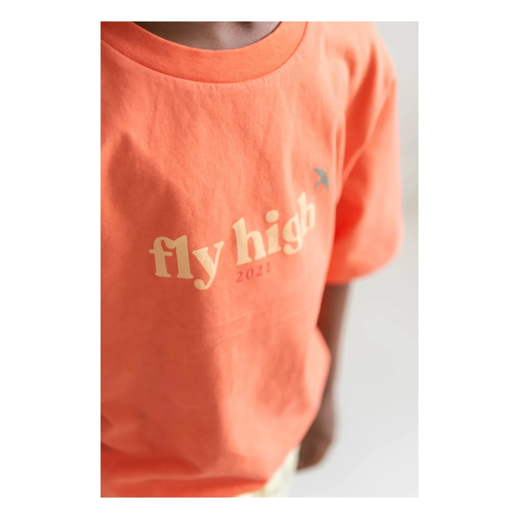 Jenest - Camiseta de algodón orgánico Mase Fly High | Naranja