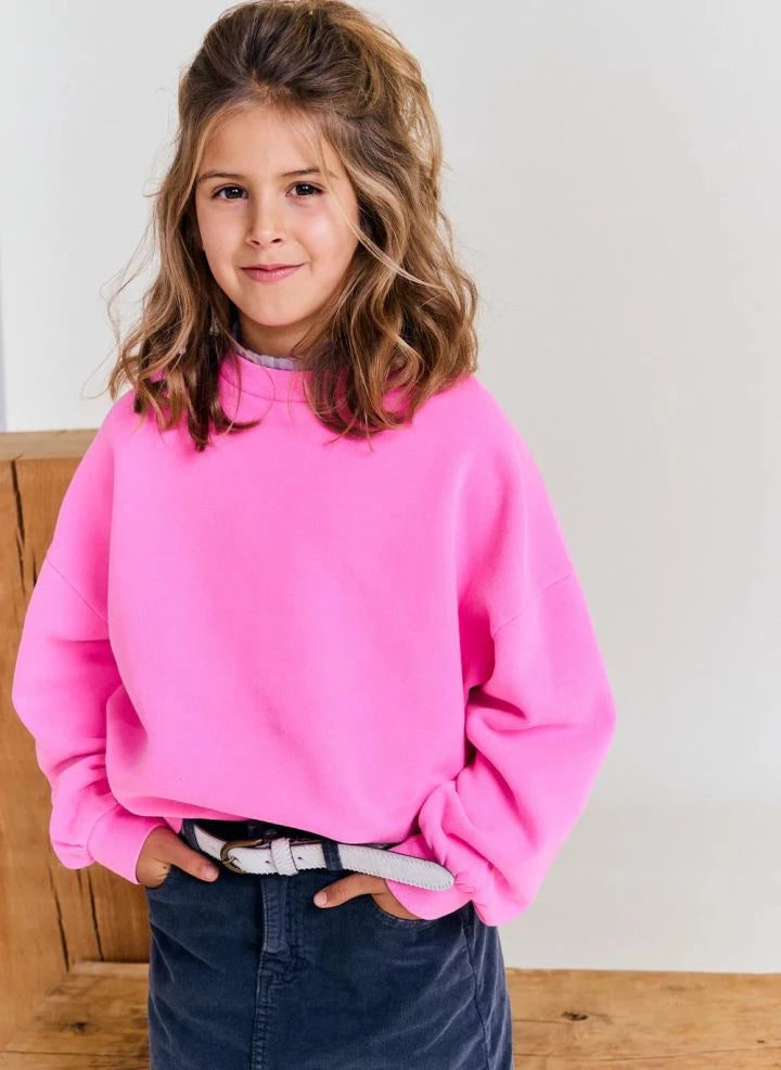 AO76 - Sudadera de algodón reciclado Violetta | Rosa fluorescente