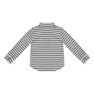 Donsje - Camisa de algodón orgánico a rayas Leom | Azul marino