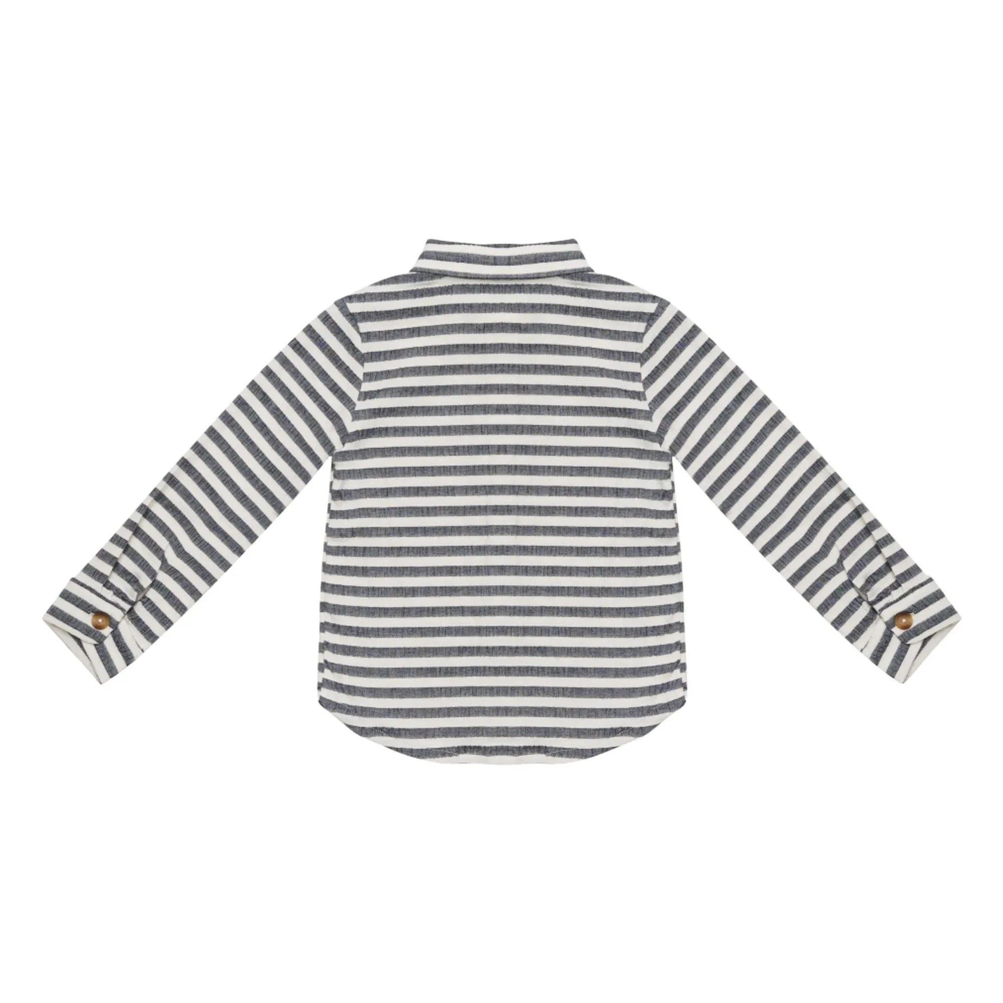 Donsje - Camisa de algodón orgánico a rayas Leom | Azul marino