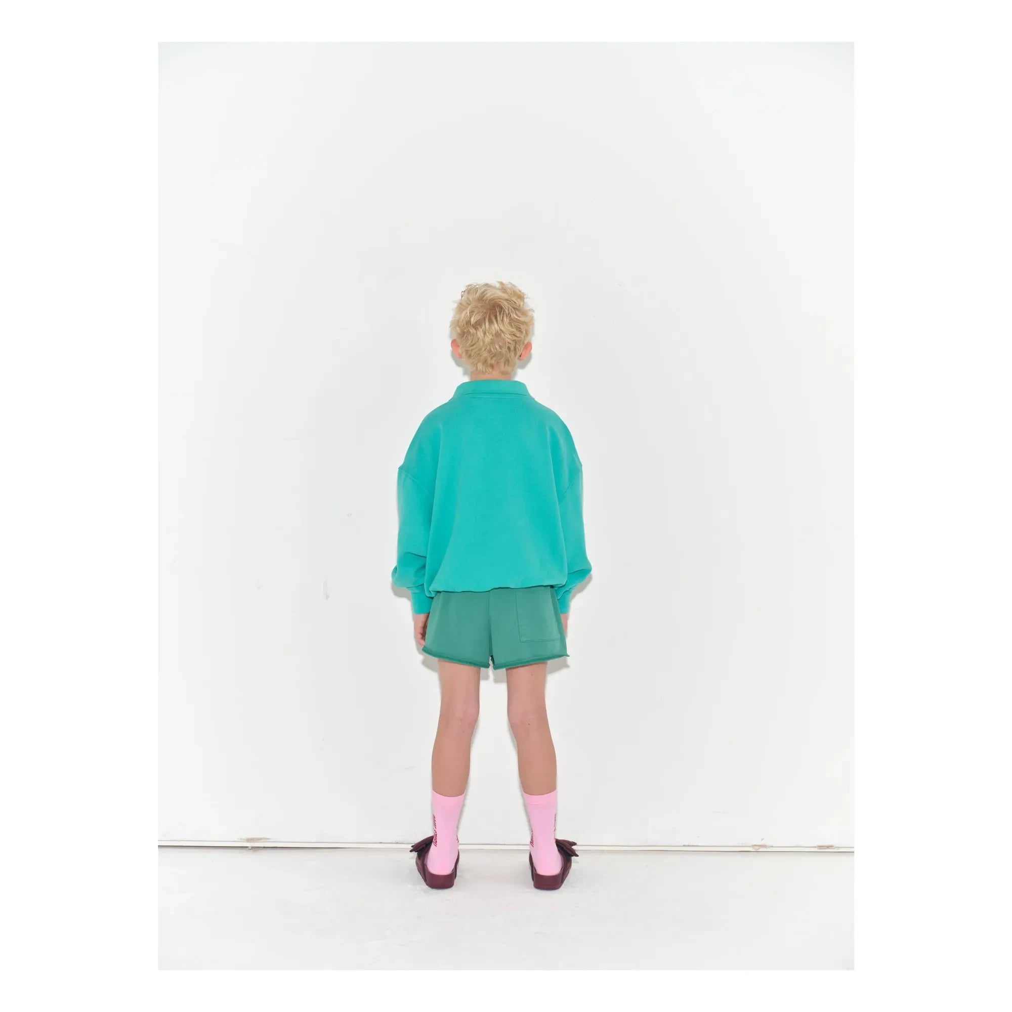Main Story - Shorts de jogging recortados de algodón orgánico | Verde