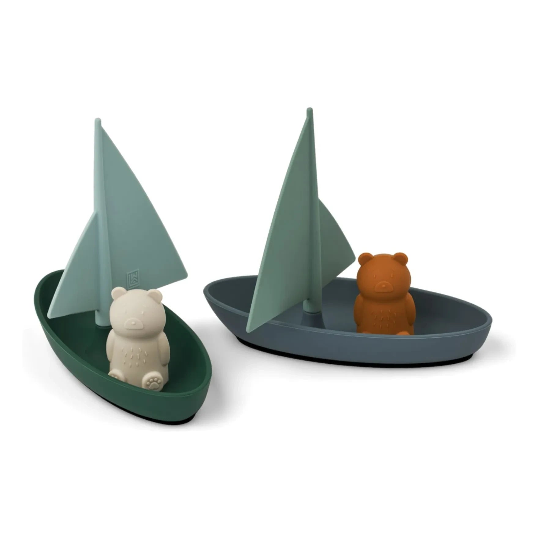 Liewood - Juguetes de baño Ensley boat - Set de 2 | Azul ballena multicombinado