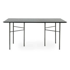 Ferm Living - Mesa rectangular Mingle - Madera FSC, patas de metal | Negro