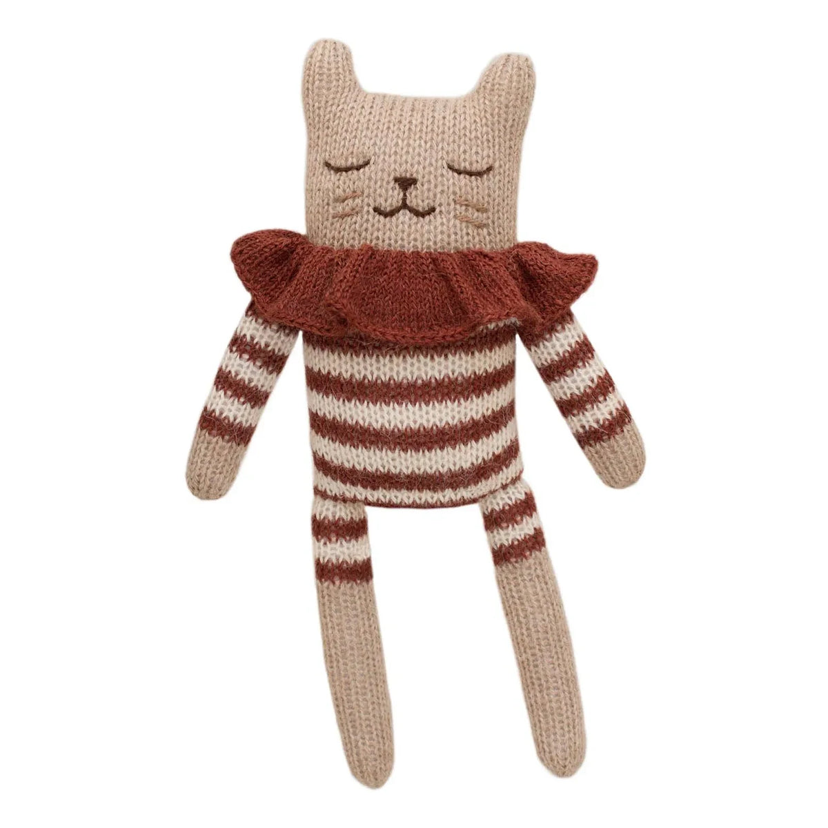 Main Sauvage - Peluche Gato con Mono a Rayas | Terracota
