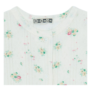 Bonton - Pijama Nuite Bouquets Pointelle | Blanco