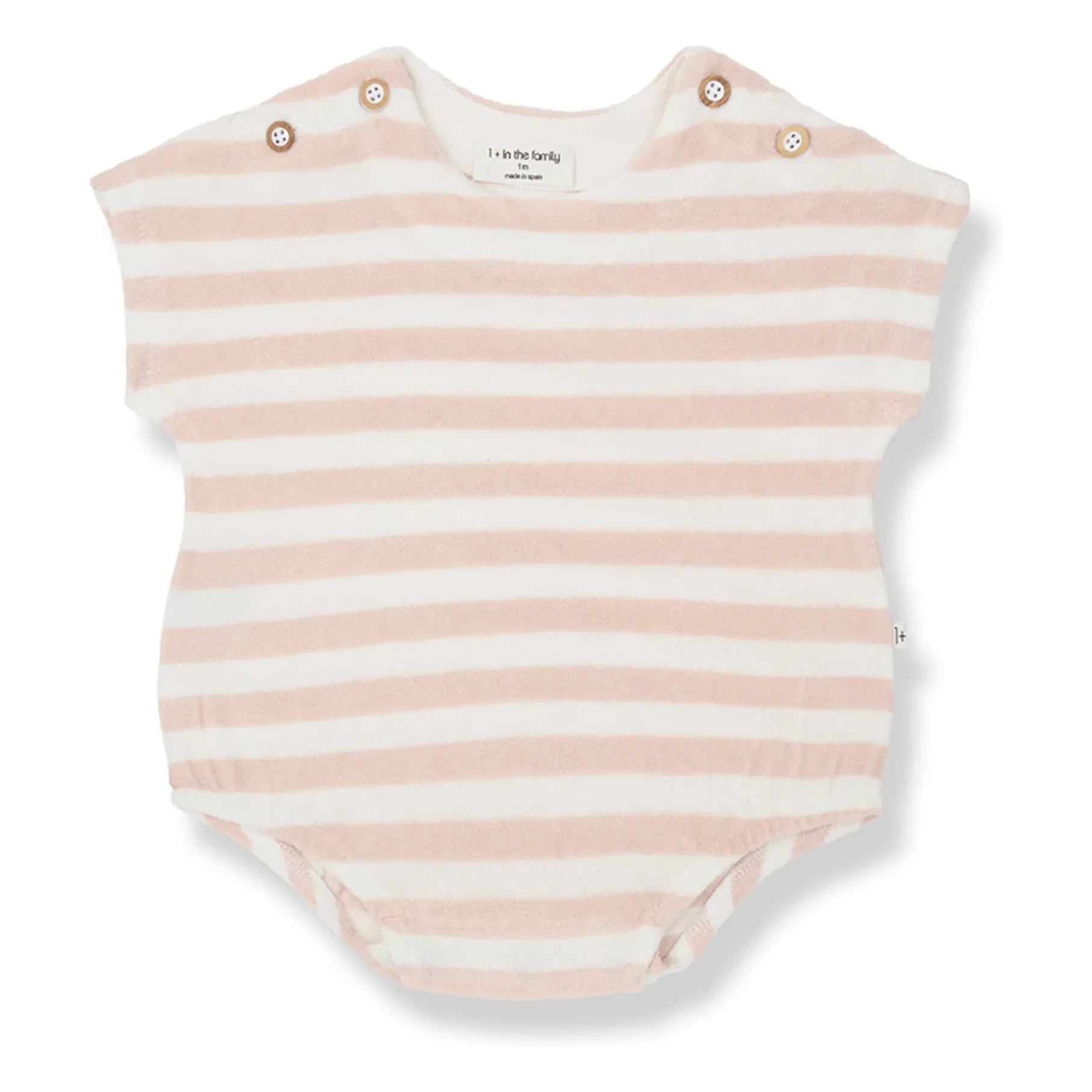 1+ in the family - Mono de toalla a rayas Romulo | Rosa beige