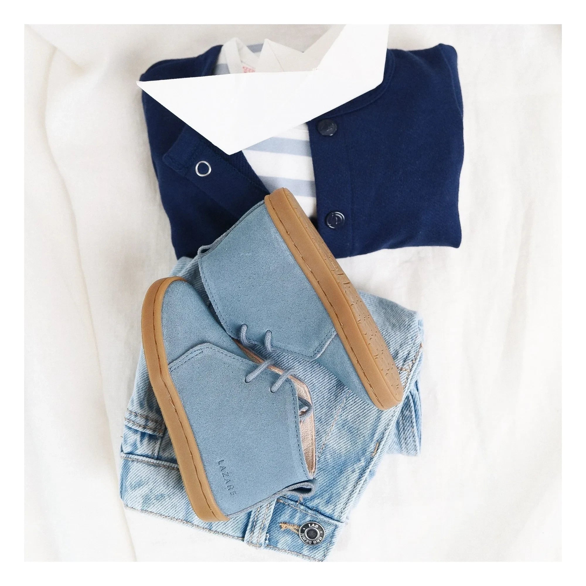 Lazare - Zapatillas con cordones de ante Raoul | Azul denim